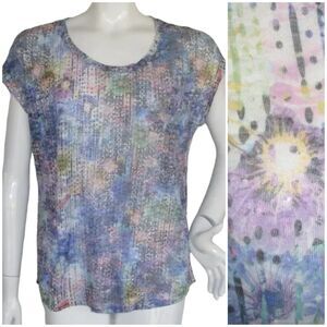BETSEY JOHNSON Performance Top, L, Abstract Floral, Sleeveless